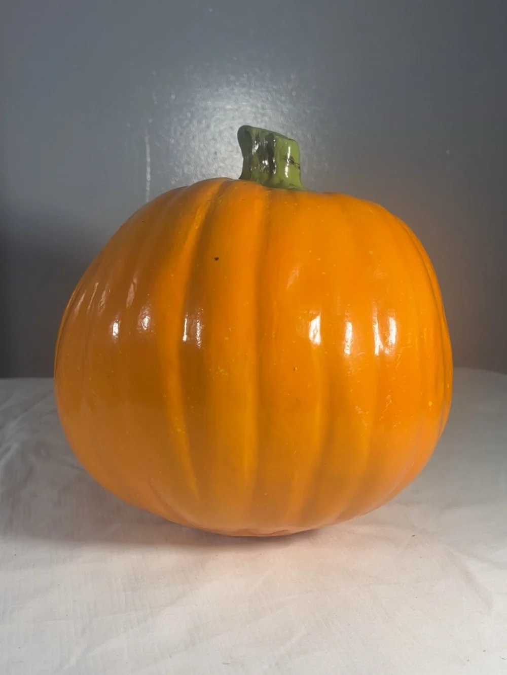 Orange Ceramic Jack-O'-Lantern Pumpkin Décor
